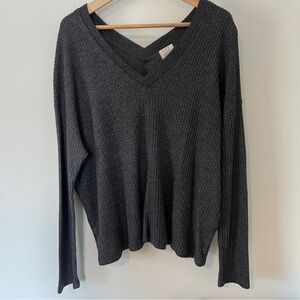 Cozy V-Neck Long Sleeve Top